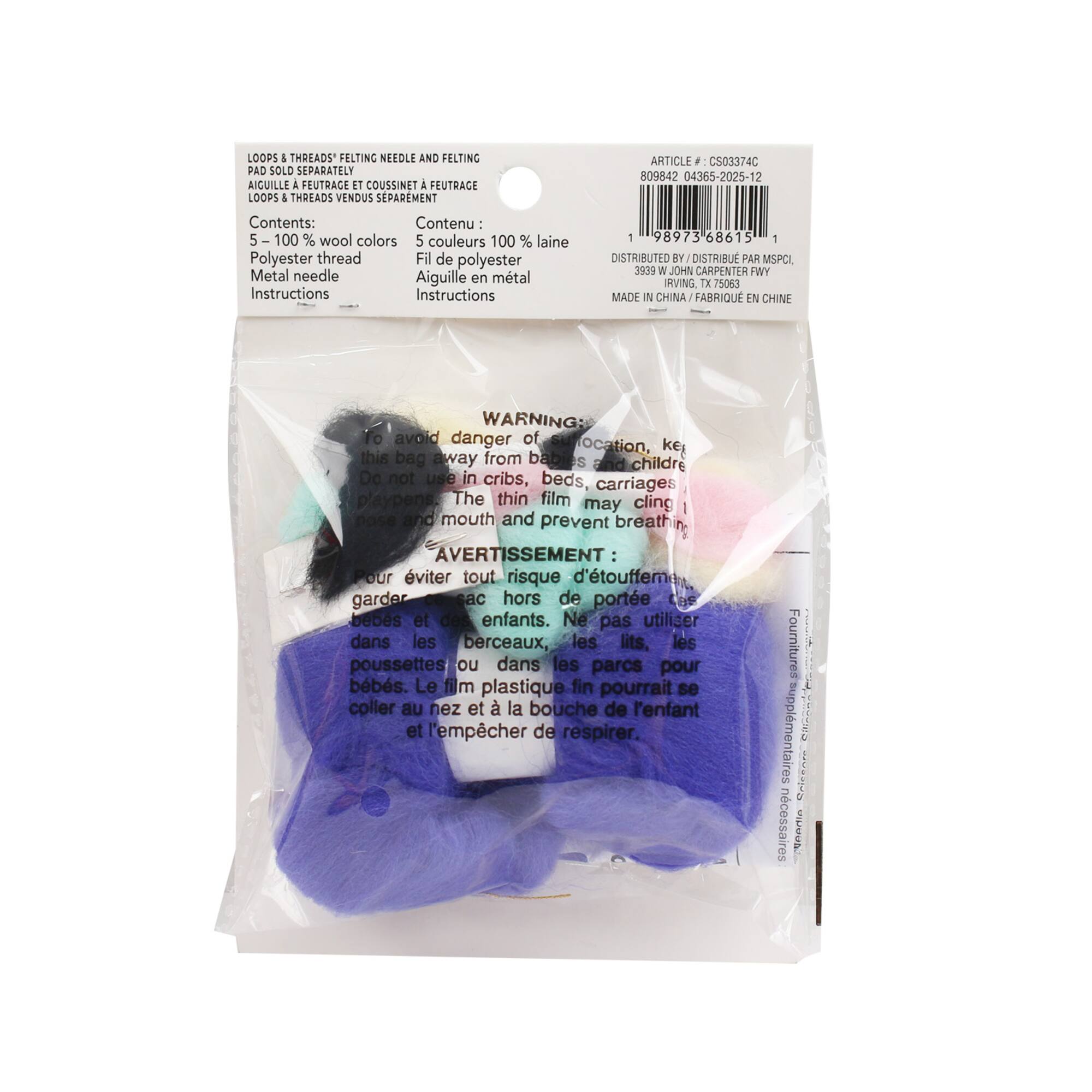 Blue Kitty with Ice Cream Needle Felting Kit by Loops & Threads®